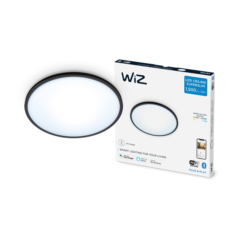 WiZ SuperSlim White Ceiling 16W – Black