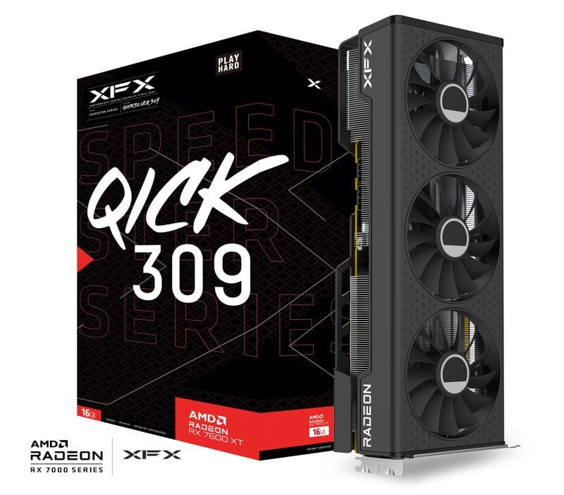 XFX Speedster QICK309 Radeon RX 7600 XT Black 16GB