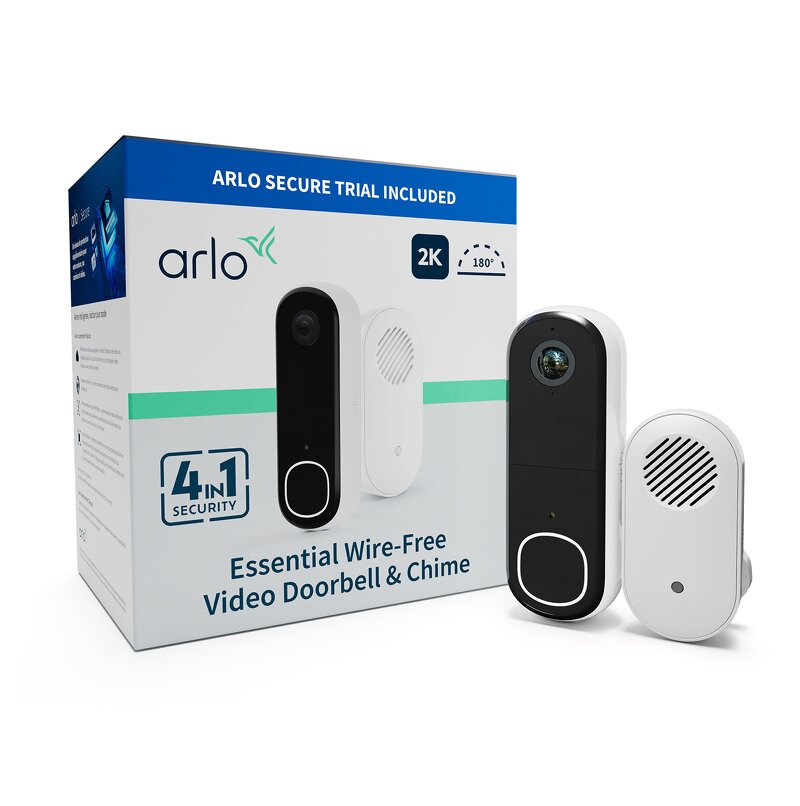 Arlo Essential 2 Video Doorbell 2K With Chime