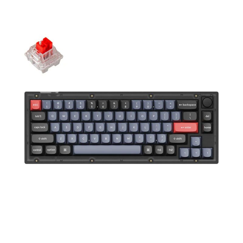 Product Image for Keychron V2 65% Fully Assembled Knob K Pro Red Switch Frosted Black QMK/VIA