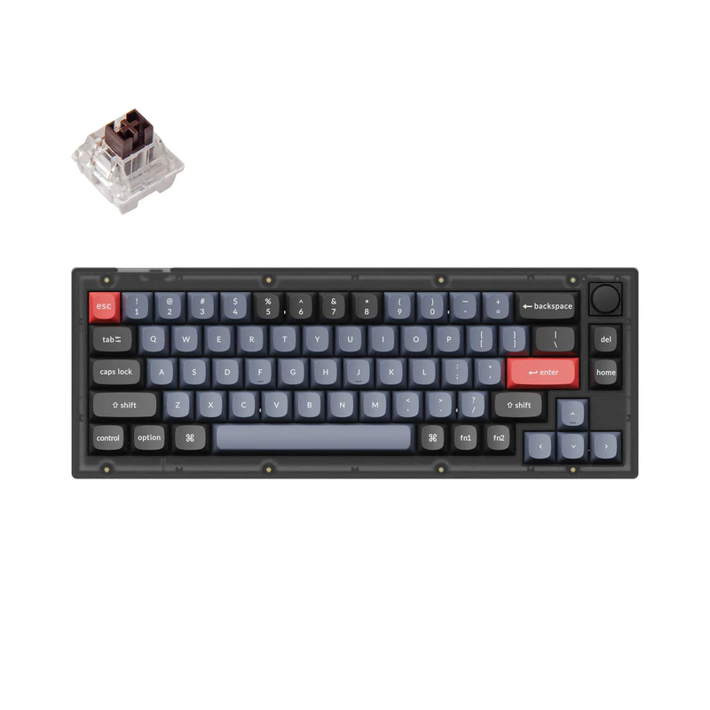 Product Image for Keychron V2 65% Fully Assembled Knob K Pro Brown Switch Frosted Black QMK/VIA