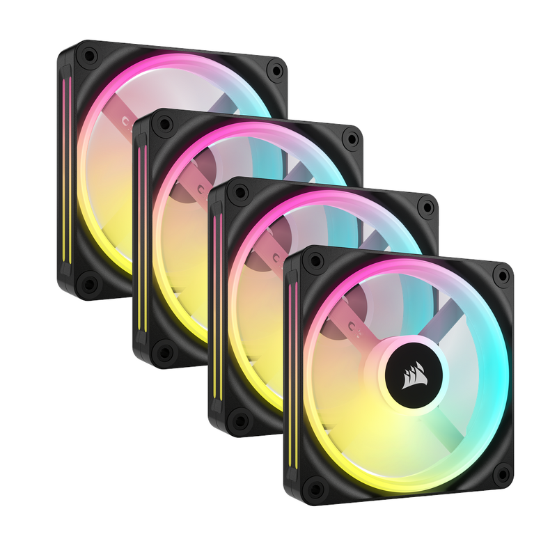 Product Image for Corsair QX120 / iCUE-RGB / PWM / 120MM / 4-pack - Svart