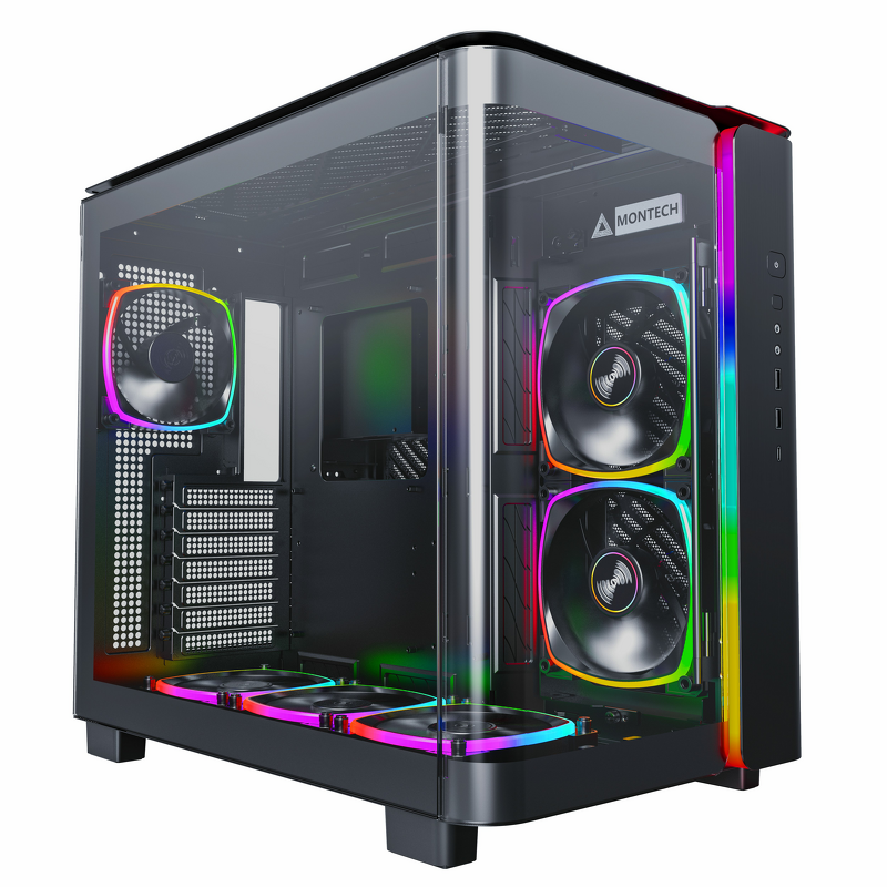 Product Image for Montech King 95 Pro / Curved Glass / 6x ARGB Fans - Black