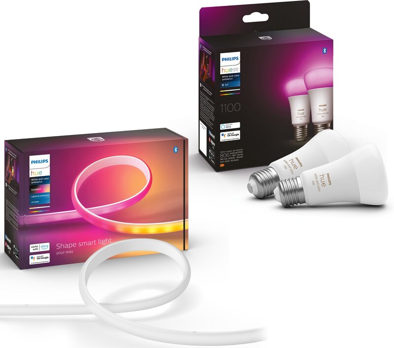 Philips Hue Gradient Lightstrip 2m + 9W / A60 / E27 / 2-pack