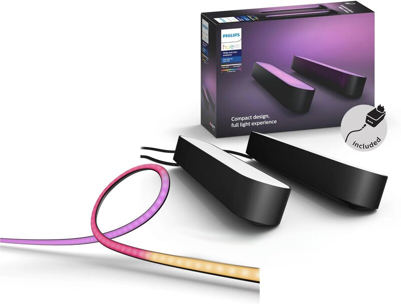 Philips Hue Play gradient lightstrip för PC 24-27″ + Play / Svart / 2-pack