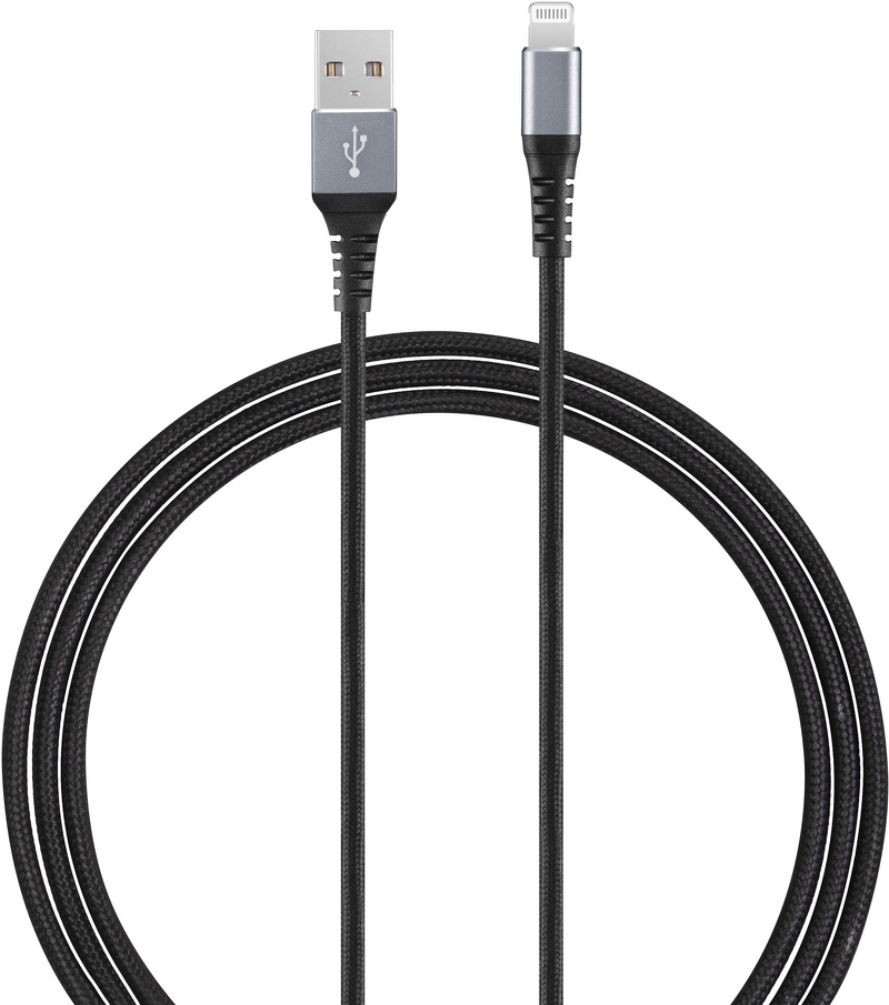 Product Image for Andersson USB-A - Lightning Flätad / 1,5m - Svart/Rymdgrå