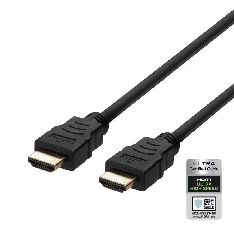 Deltaco Ultra High-Speed HDMI-kabel 2.1 / 2m – Svart