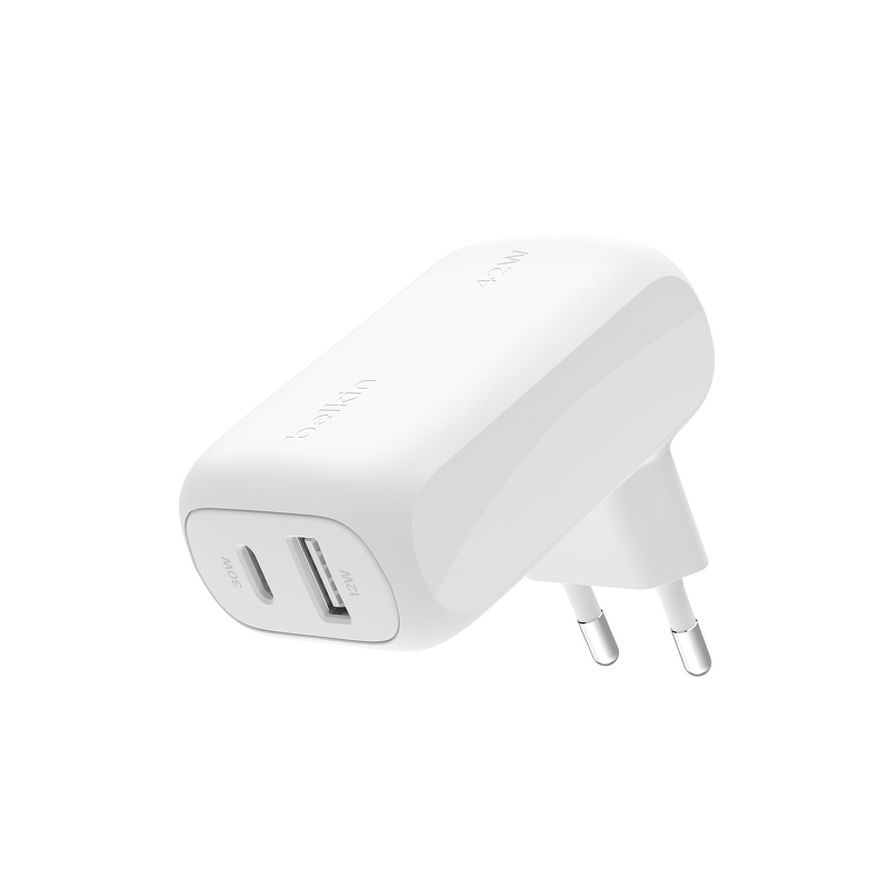 Product Image for Belkin - 42W Dual väggladdare, 30W USB-C PD/PPS + 12W USB-A