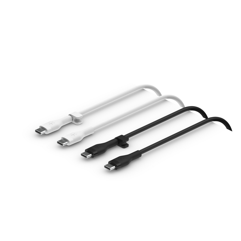 Product Image for Belkin Silicon Flex USB-C till USB-C 1 m, 2-pack - Vit/Svart