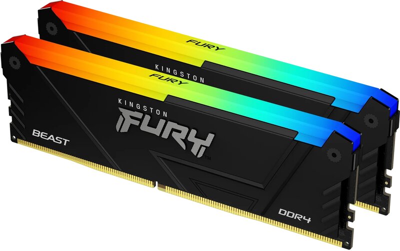 Läs mer om Kingston Fury Beast RGB 16GB (2x8GB) / 3200Mhz / DDR4 / CL16 / KF432C16BB2AK2/16