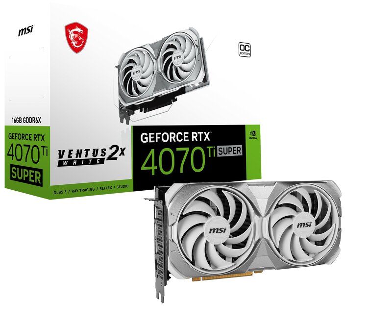 Läs mer om MSI GeForce RTX 4070 Ti Super VENTUS 2X 16GB - White