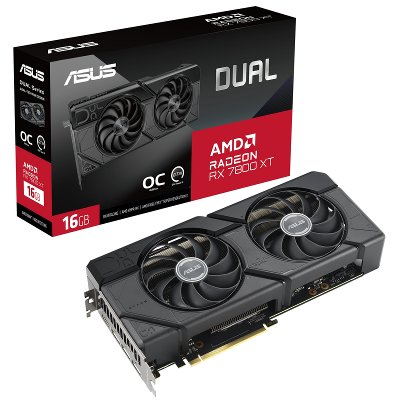 Product Image for ASUS Dual Radeon RX 7800XT 16GB OC