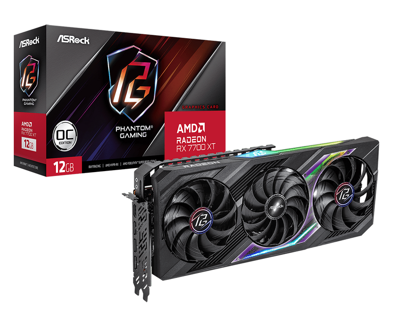 Product Image for ASRock Radeon RX 7700 XT Phantom Gaming OC 12GB