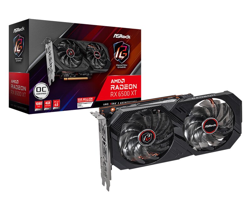 ASRock Radeon RX 6500 XT Phantom Gaming D OC 4GB