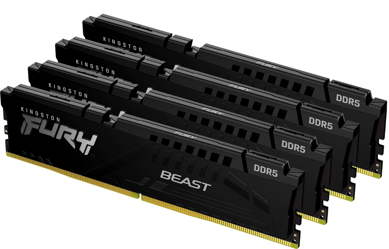 Product Image for Kingston Fury Beast 128GB (4x32GB) / 5200MHz / DDR5 / CL40 / KF552C40BBK4-128