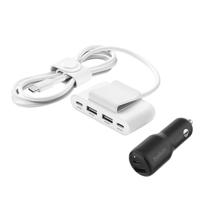 Belkin USB Port extender – Vit + Belkin – 42W Billaddare