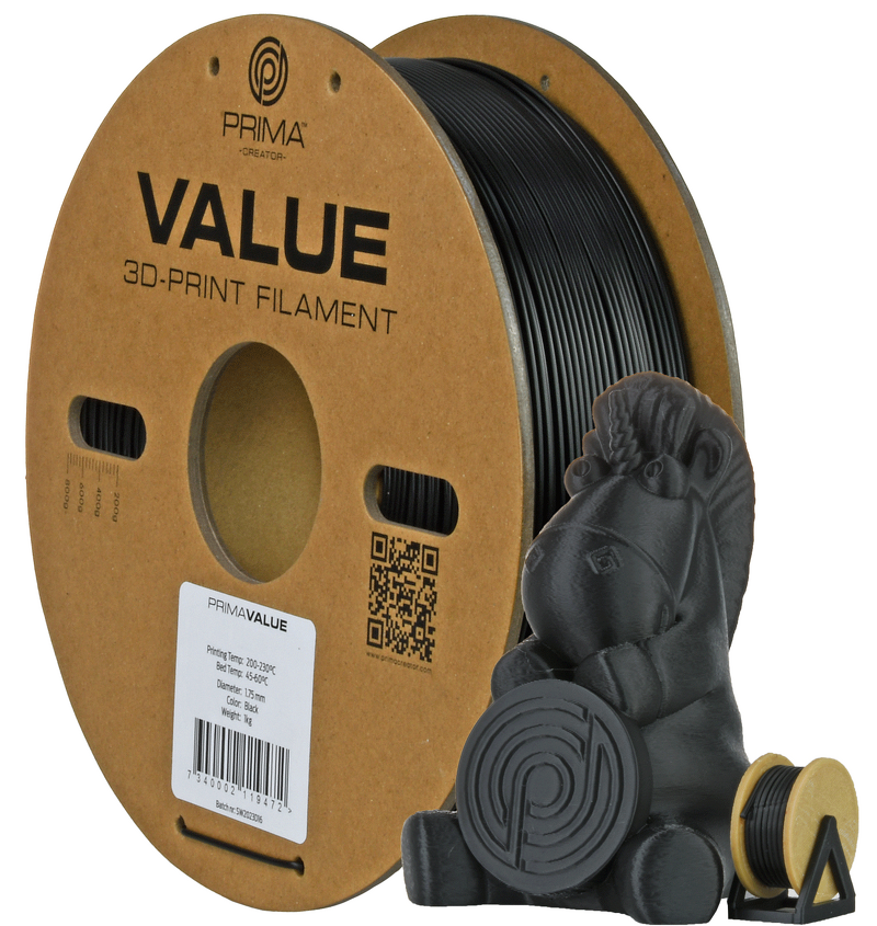 Product Image for PrimaValue PETG - 1.75mm - 1kg - Svart