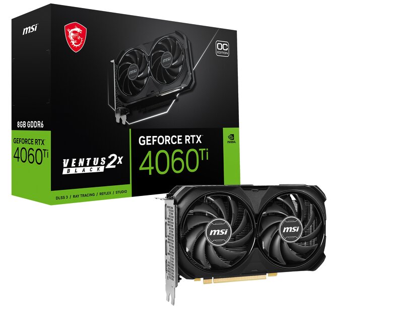 MSI GeForce RTX 4060 Ti VENTUS 2X BLACK E1 8GB OC