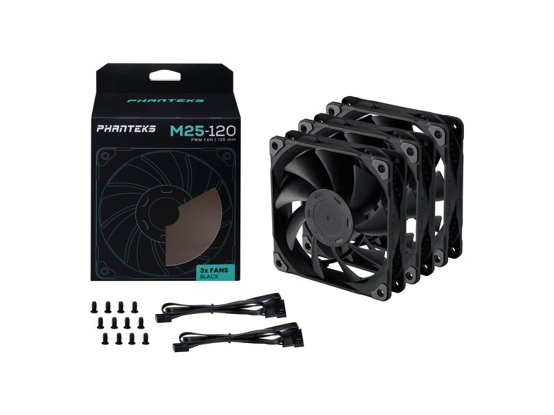 Phanteks M25 / PWM / 120mm / 3-pack – Svart