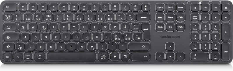 Product Image for Andersson WSK-3000 Trådlöst tangentbord / 2.4G+BT / Backlit - Svart