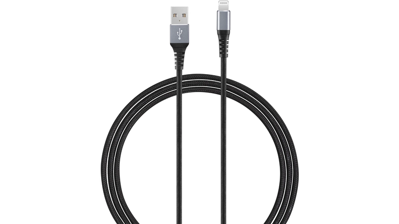 Product Image for Andersson USB-A - Lightning Flätad / 3m - Svart/Rymdgrå