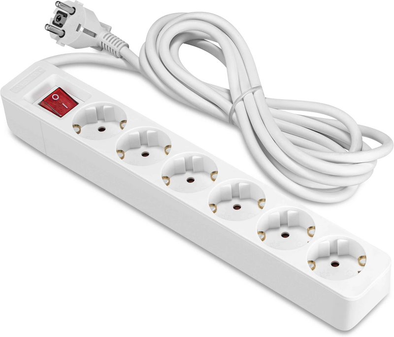 Product Image for ON Grenuttag x6 uttag med Brytare / 3m - Vit