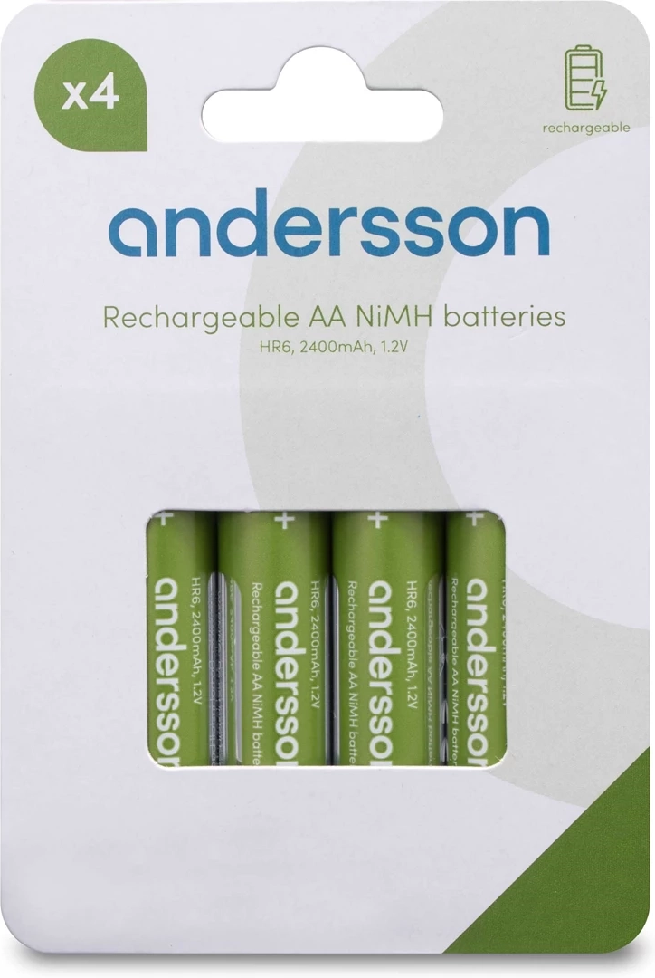 Product Image for Andersson HR6 AA NiMH 2400mAh - 4-pack