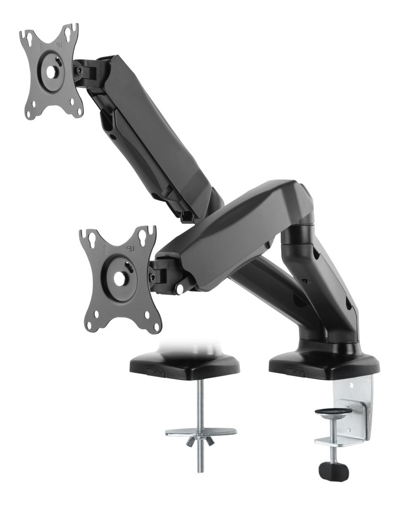 Product Image for Deltaco ARM-1300 Dubbelt skrivbordsstativ 17-32"/ VESA 75/100 / Gasdriven - Svart