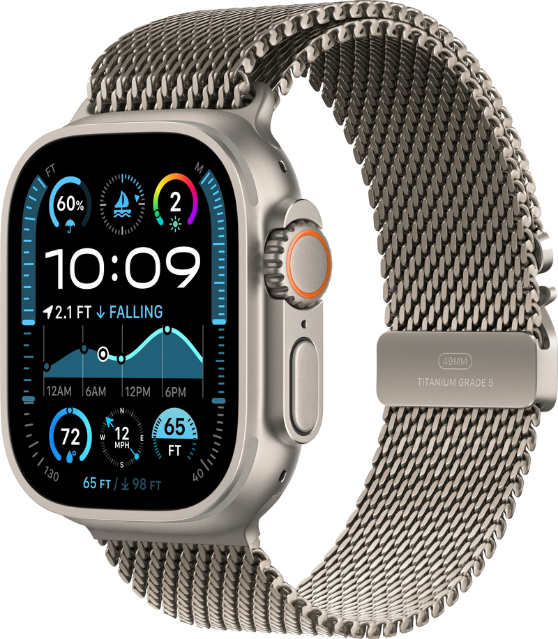 Product Image for Apple Watch Ultra 2 2024 GPS + Cel 49mm / Natural Titanium Case / Natural Titanium Milanese Loop - M