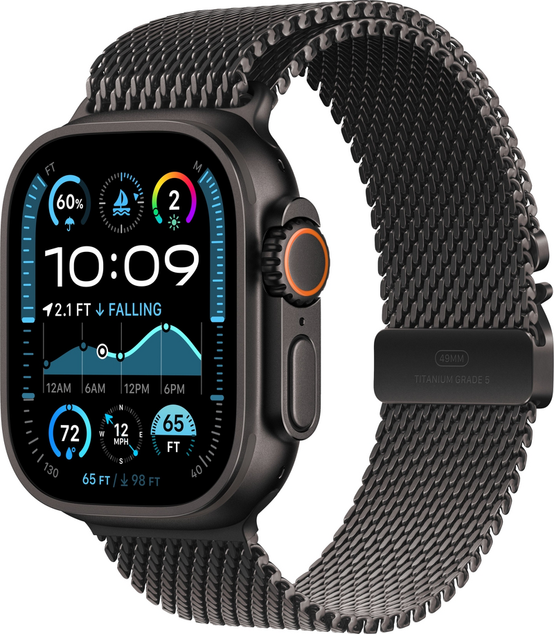 Product Image for Apple Watch Ultra 2 2024 GPS + Cel 49mm / Black Titanium Case / Black Titanium Milanese Loop - M