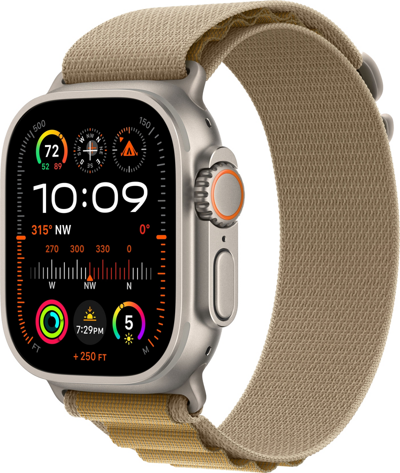 Product Image for Apple Watch Ultra 2 2024 GPS + Cel 49mm / Natural Titanium Case / Tan Alpine Loop - S