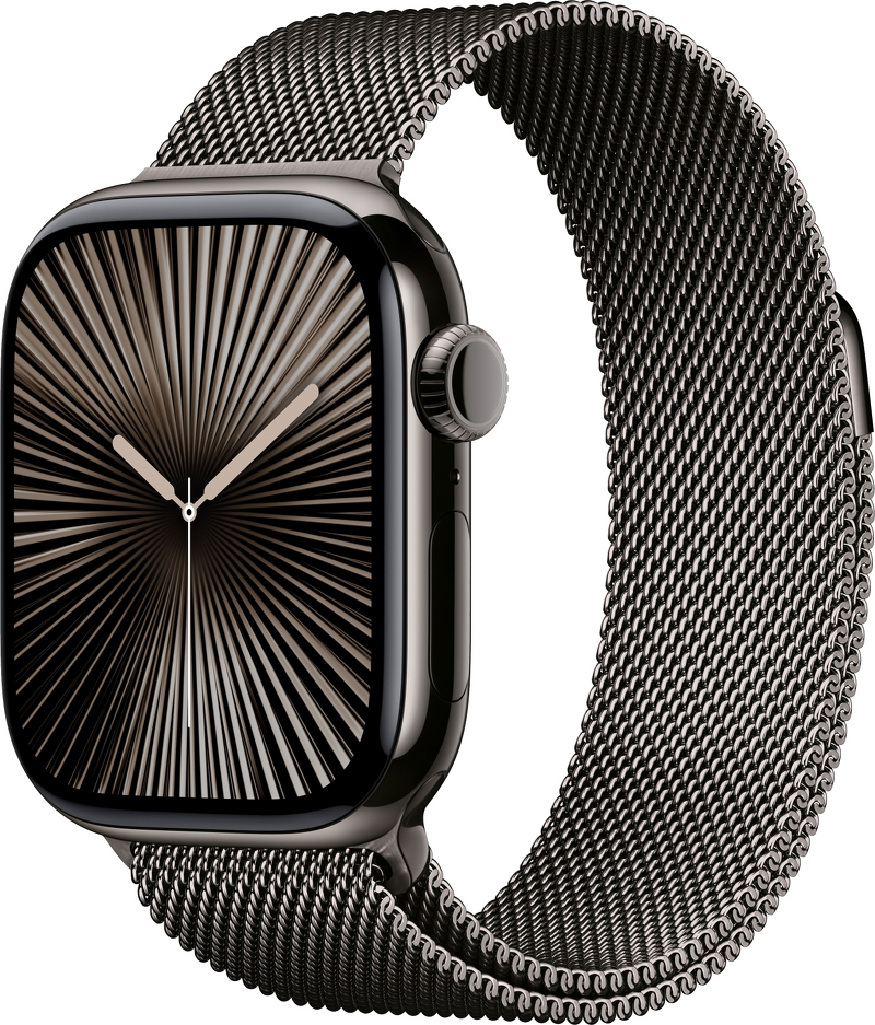Product Image for Apple Watch Series 10 GPS + Cel 42mm / Slate Titanium Case / Slate Milanese Loop