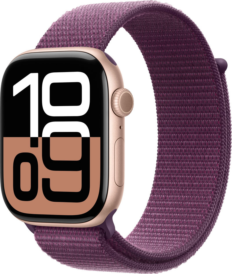 Product Image for Apple Watch Series 10 GPS + Cel 46mm / Rose Gold Aluminium Case / Plum Sport Loop