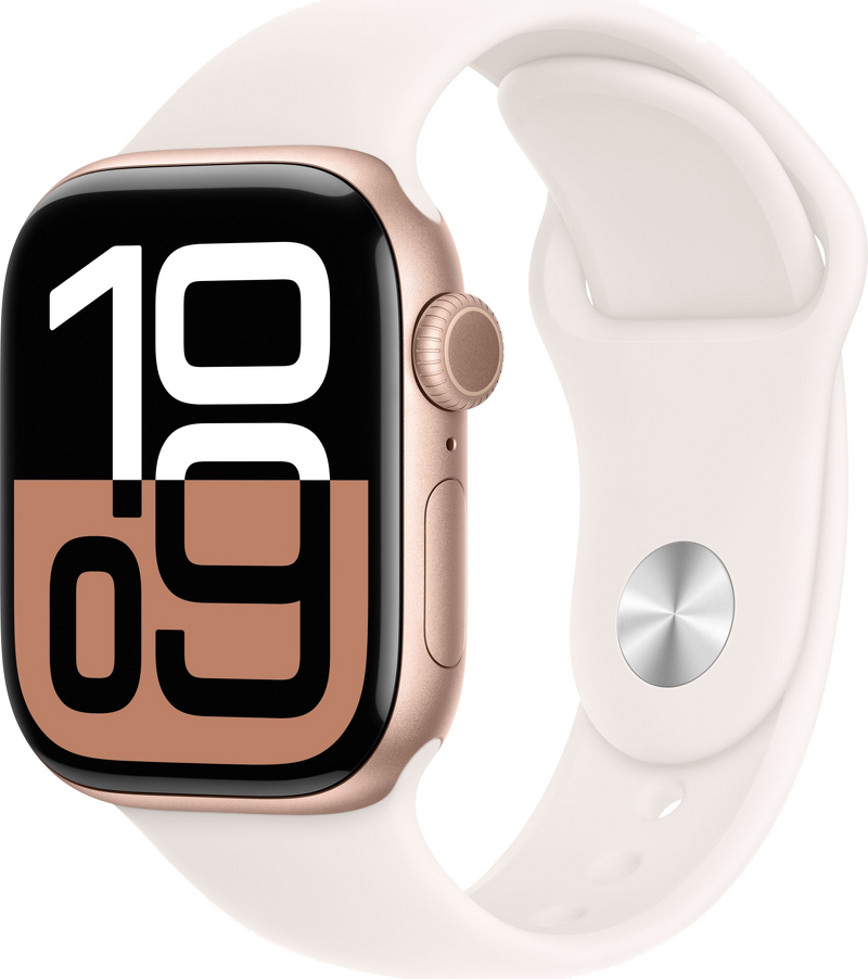 Product Image for Apple Watch Series 10 GPS 42mm / Rose Gold Aluminium Case / Light Blush Sport Band - S/M