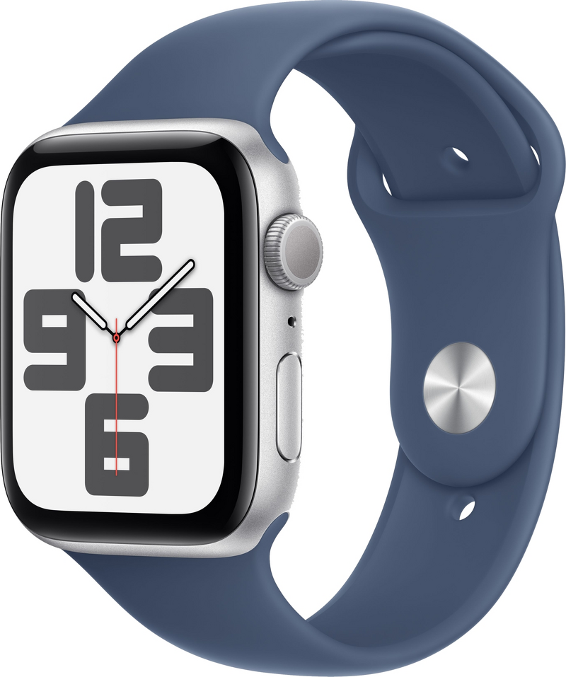 Product Image for Apple Watch SE 2024 GPS 44mm Silver Aluminium Case / Denim Sport Band - S/M