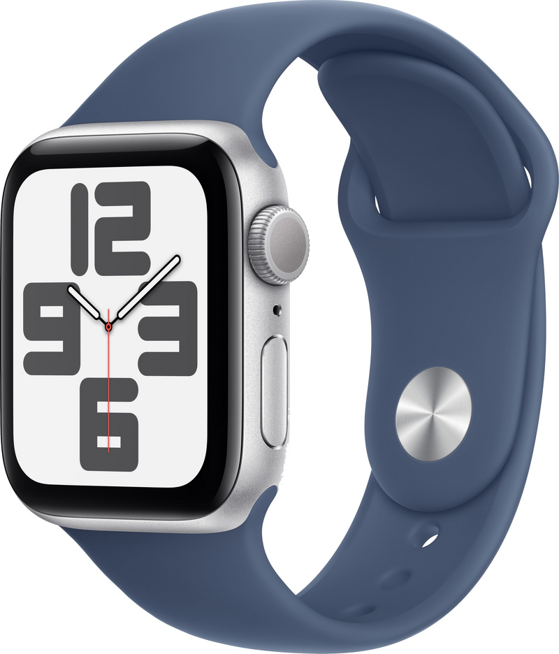 Product Image for Apple Watch SE 2024 GPS + Cel 40mm Silver Aluminium Case / Denim Sport Band - M/L