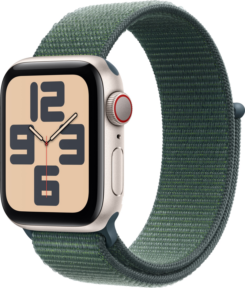 Product Image for Apple Watch SE 2024 GPS + Cel 40mm Starlight Aluminium Case / Lake Green Sport Loop