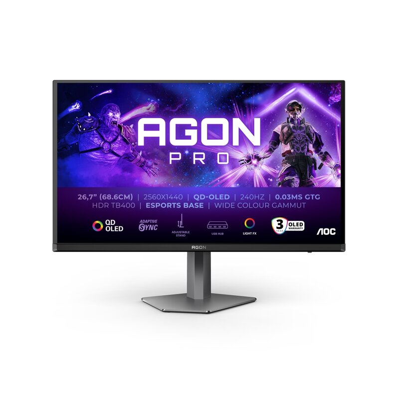 AOC AGON AG276QZD2 / 27″ / QD-OLED / 2560×1440 / 240Hz / 0,03ms