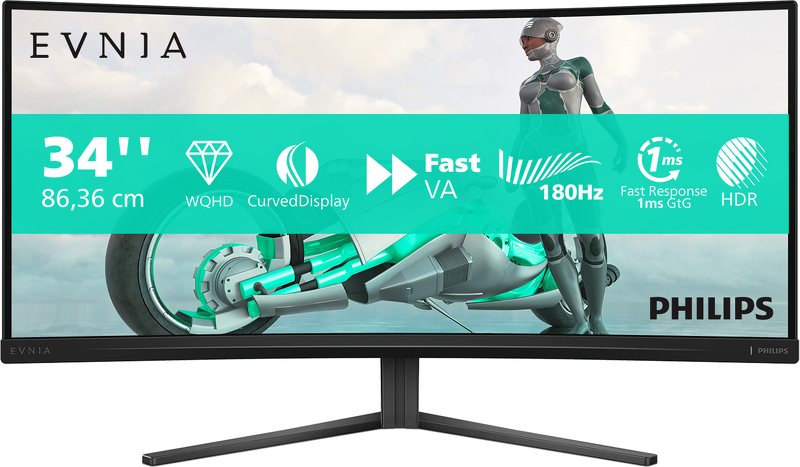 Product Image for Philips Evnia 34M2C3500L/00 / 34" / VA / 3440x1440 / 180Hz / 0,5ms