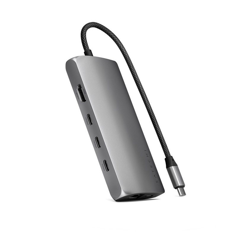 Product Image for Satechi USB-C Multiport Adapter 8K med Ethernet V3 - Rymdgrå