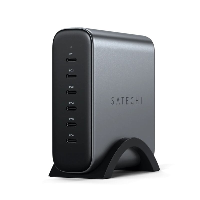 Satechi 200W USB-C 6-port GaN reseladdare – Space Gray