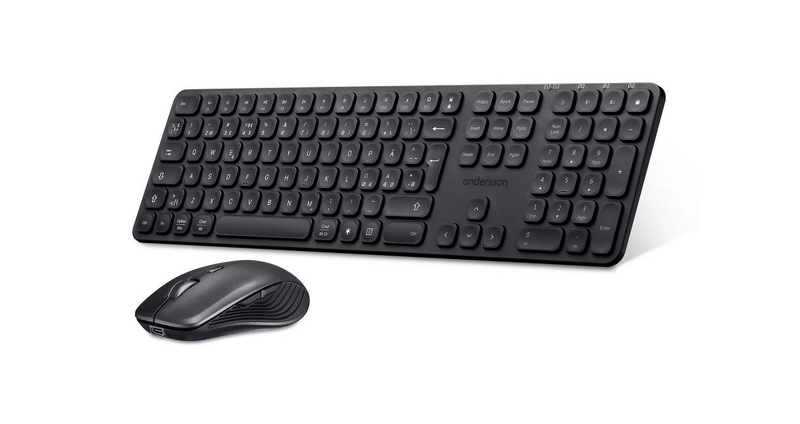 Product Image for Andersson WSK-M3000 Wireless Keyboard and Mouse Kit 2.4G+BT - Svart