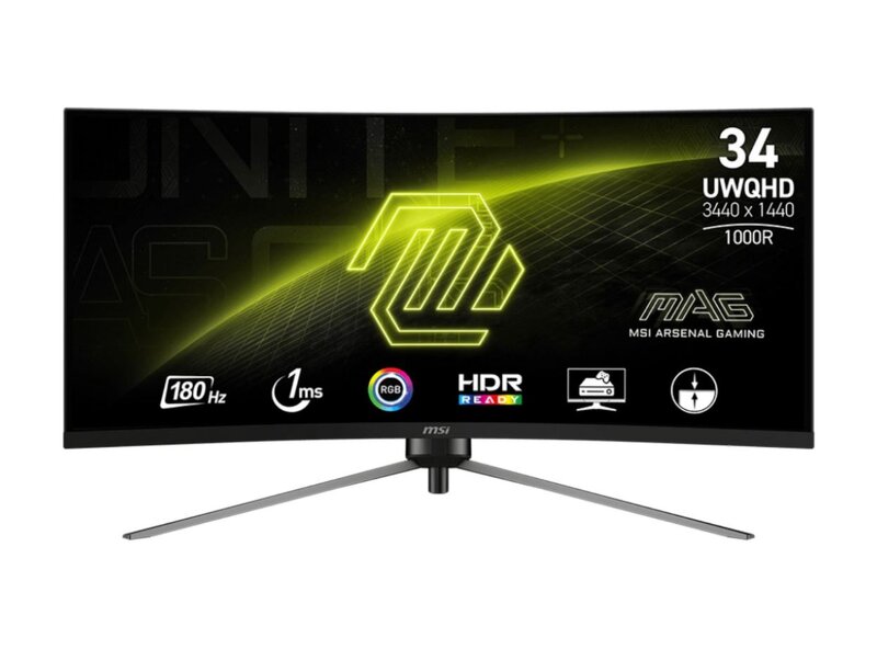 MSI Optix MAG345CQR Curved / 34″ / VA / 3440 x 1440 / 180 Hz / 1ms / 2xHDMI,DP / FreeSync / VESA