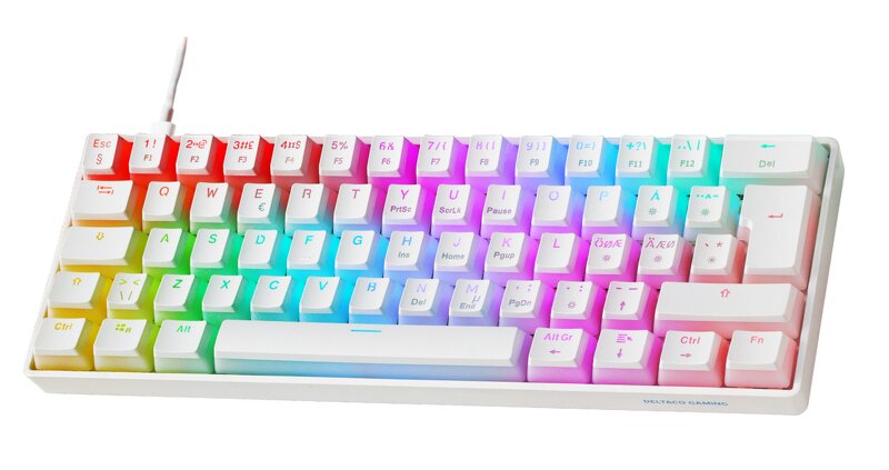 Läs mer om Deltaco gaming Mechanical 60% Keyboard / Pudding Keycaps / Hot swap / RGB - Vit