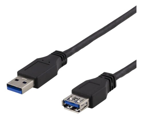 Deltaco USB 3.1 Gen1 Extension cable 1m USBA male>USBA female black