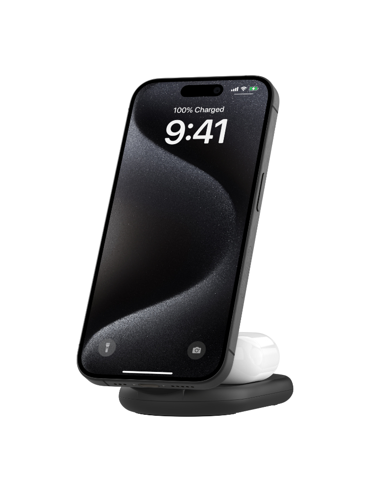 Product Image for Belkin 2-in-1 Magnetic Foldable Wireless Charger with Qi2 15W - Black