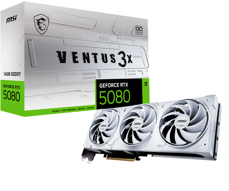 Product Image for MSI GeForce RTX 5080 16G VENTUS 3X OC WHITE