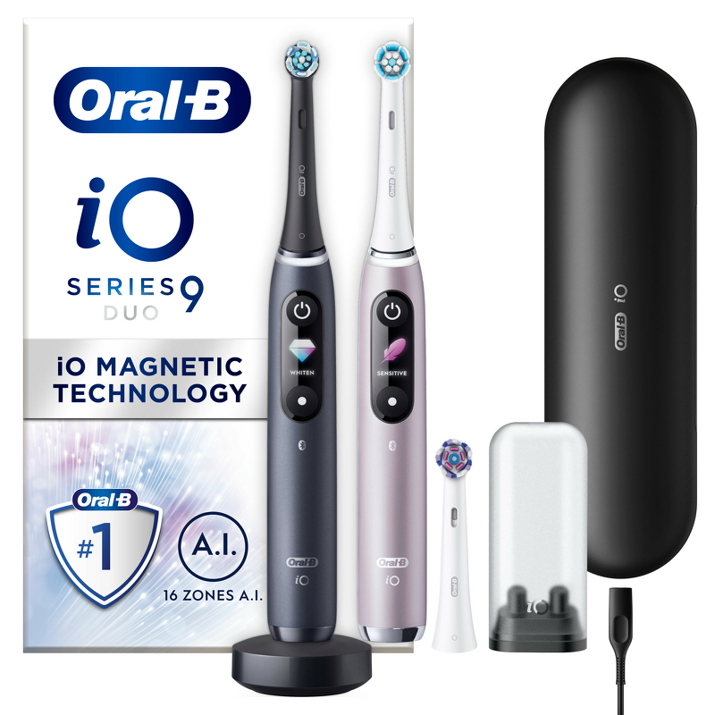 Product Image for Oral-B iO9 Duo - Black Onyx / Rose Quartz