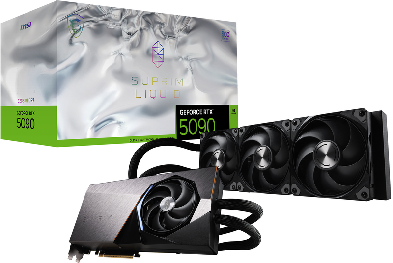 Product Image for MSI GeForce RTX 5090 32G SUPRIM LIQUID SOC