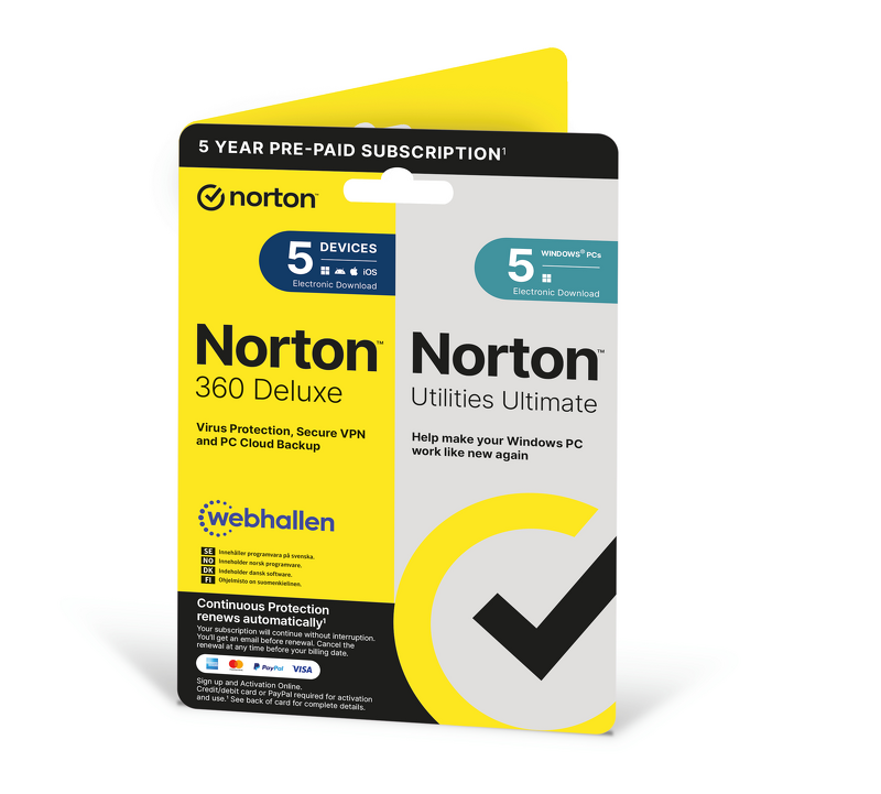 Product Image for Norton 360 Deluxe + Norton Utilities Ultimate (5-year Subscription)